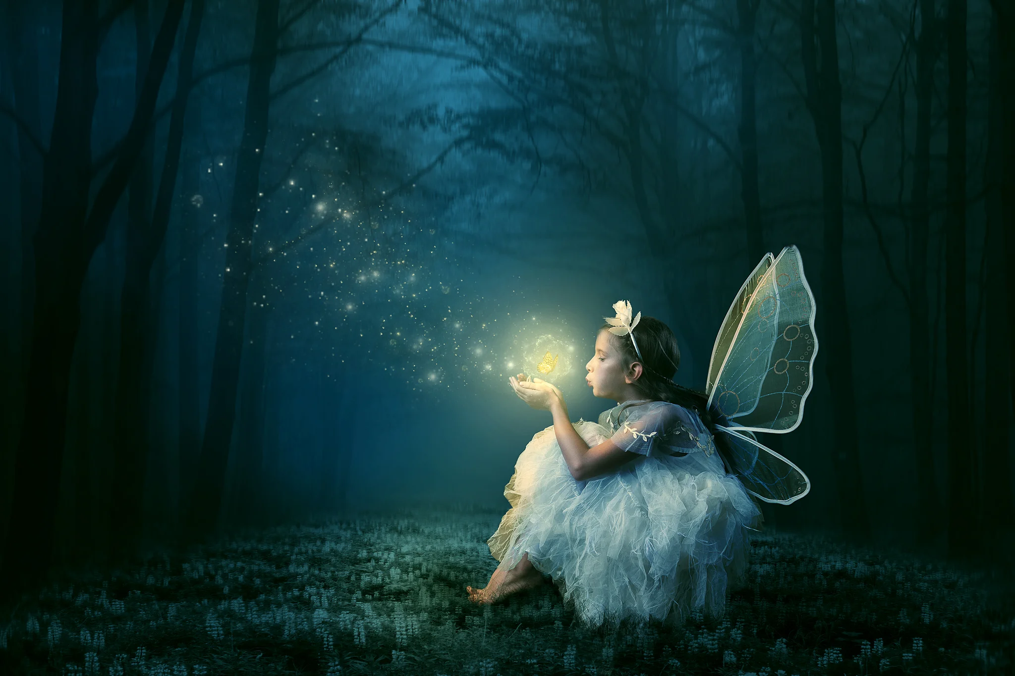 Child in a creative fairy portrait